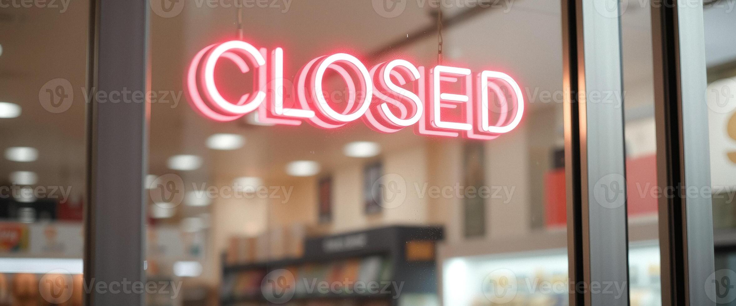 Closed Sign in Window photo