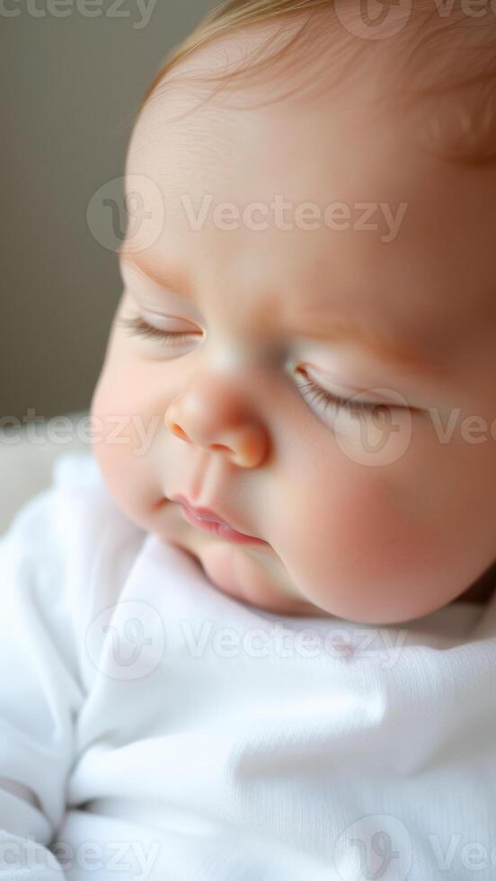 Closeup of a Sleeping Baby's Face photo