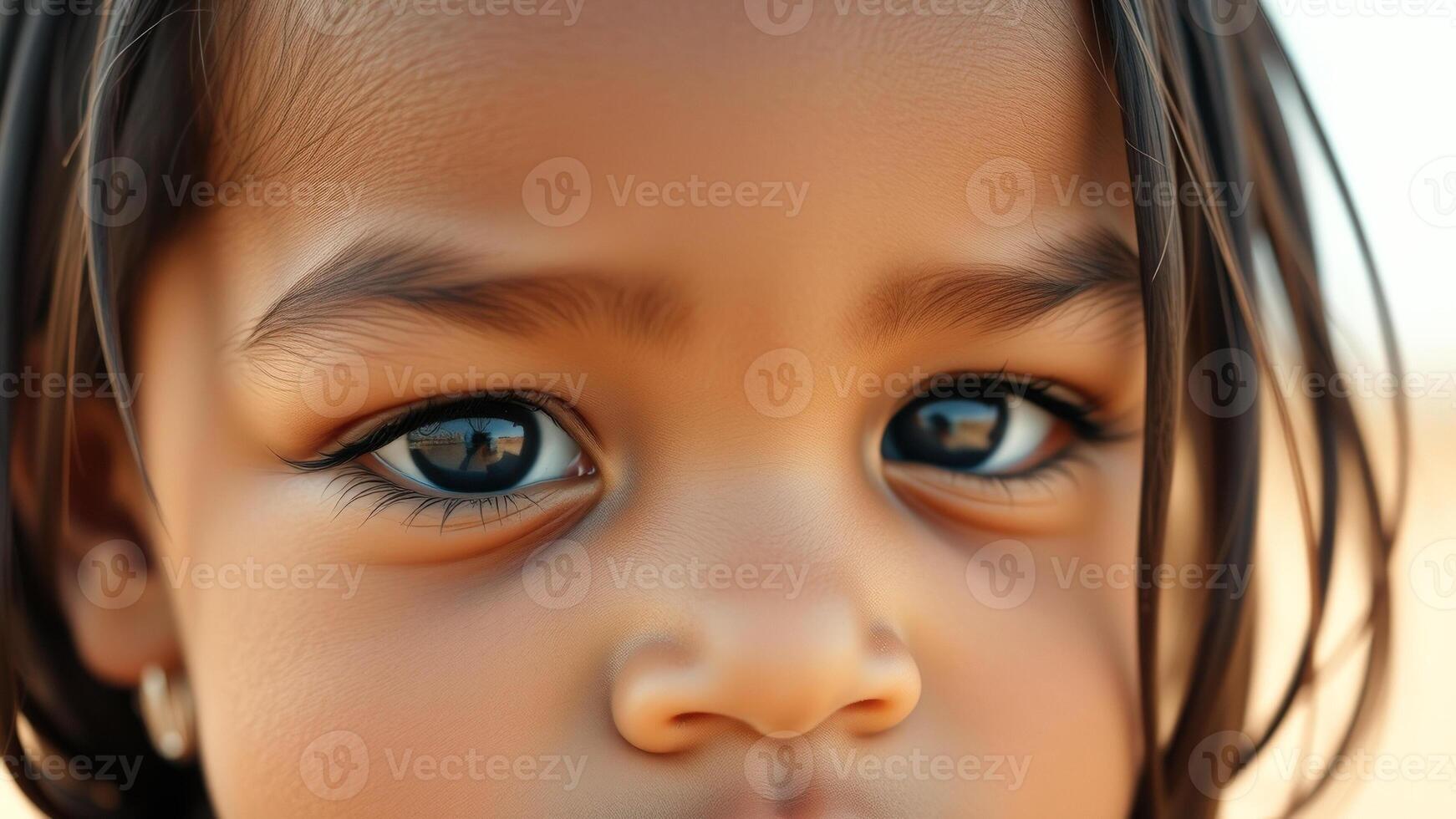 Close-up of a young girl's eye photo