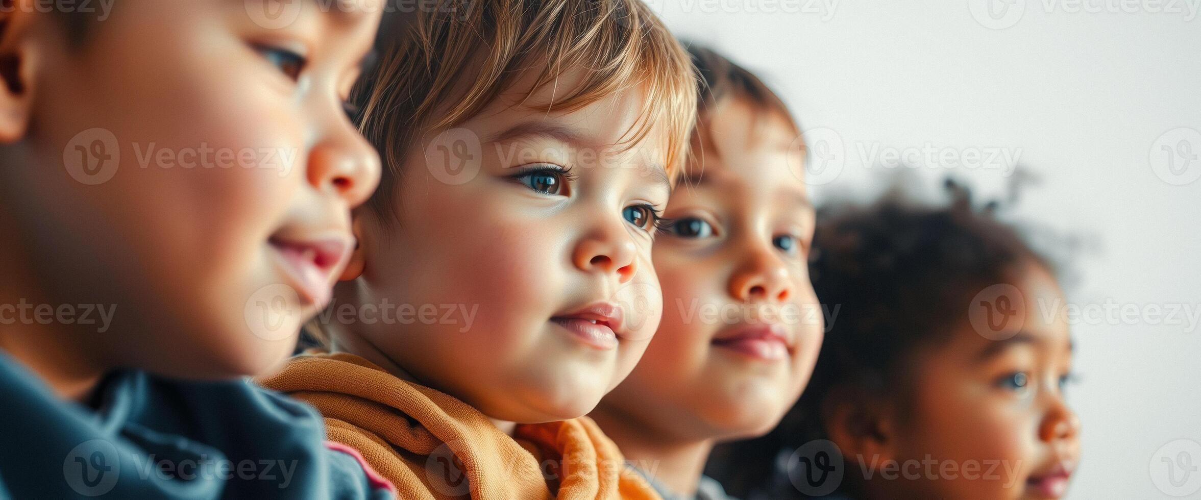 Diverse Children Looking Away photo