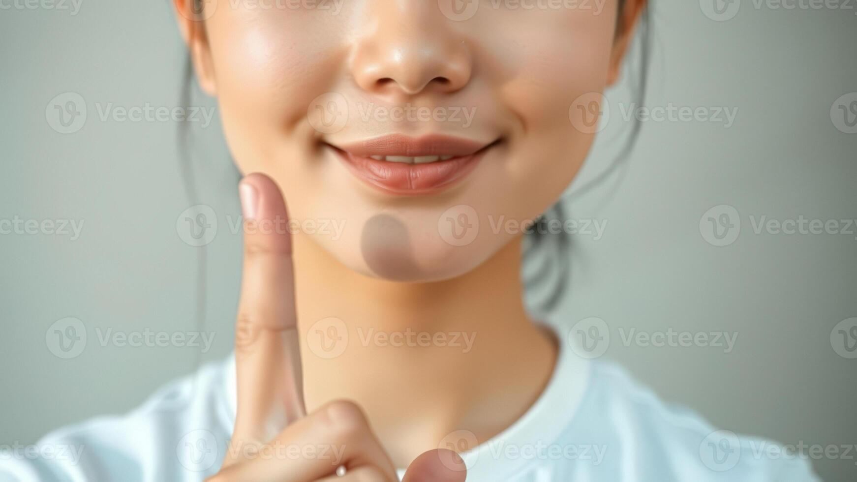 Close-up of a Woman's Finger Pointing Up photo
