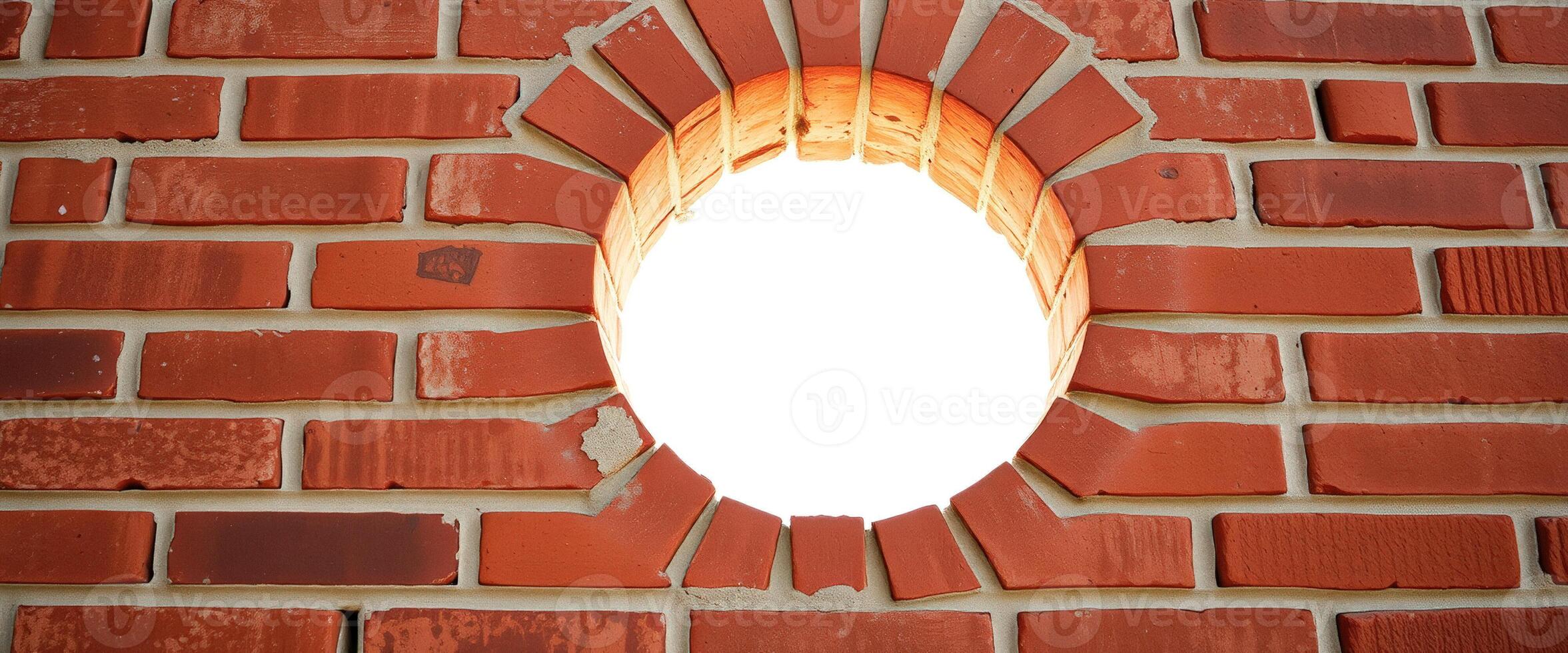 Circular Hole in Brick Wall photo