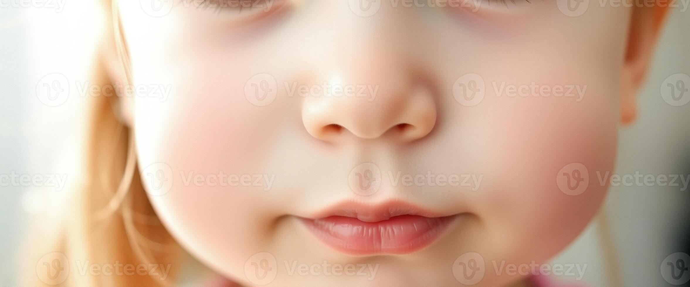 Close-up of a Child's Mouth and Nose photo