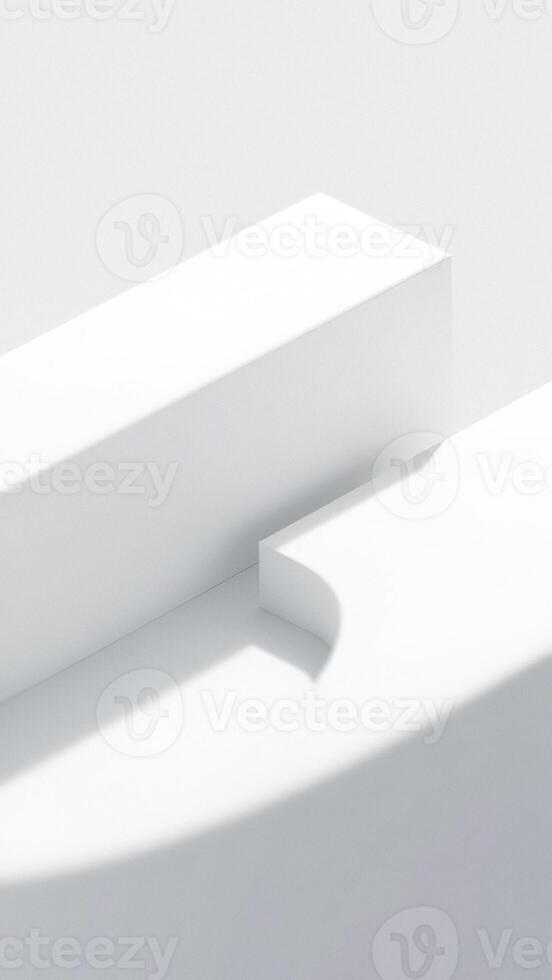 Abstract White Geometric Shapes and Shadows photo