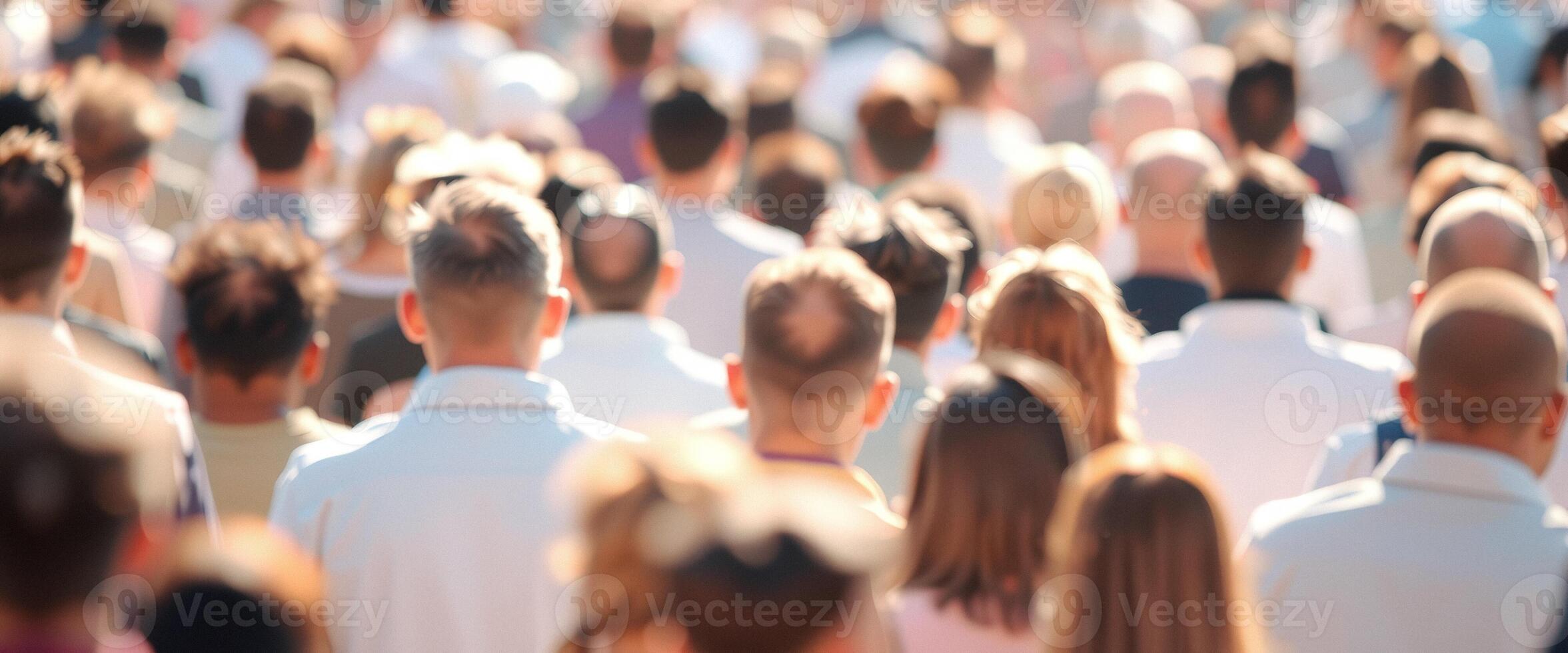 Blurred Crowd of People in the Street photo