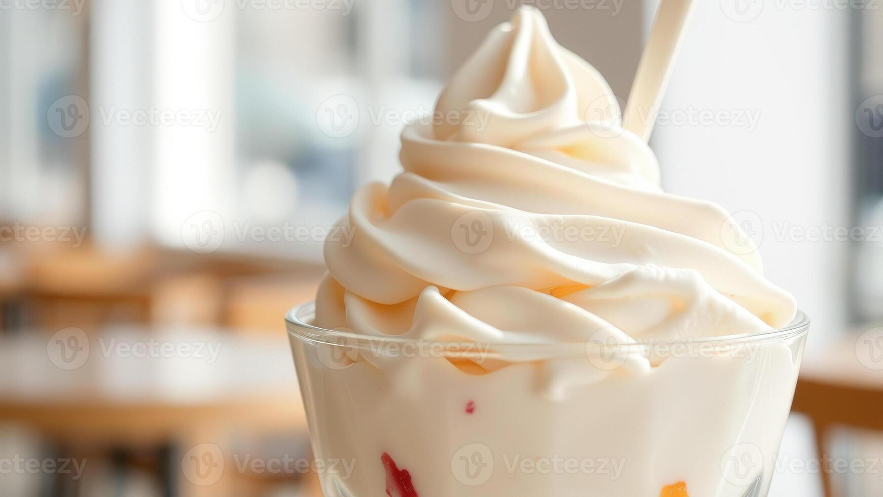 Close-up of Creamy Soft Serve Ice Cream photo