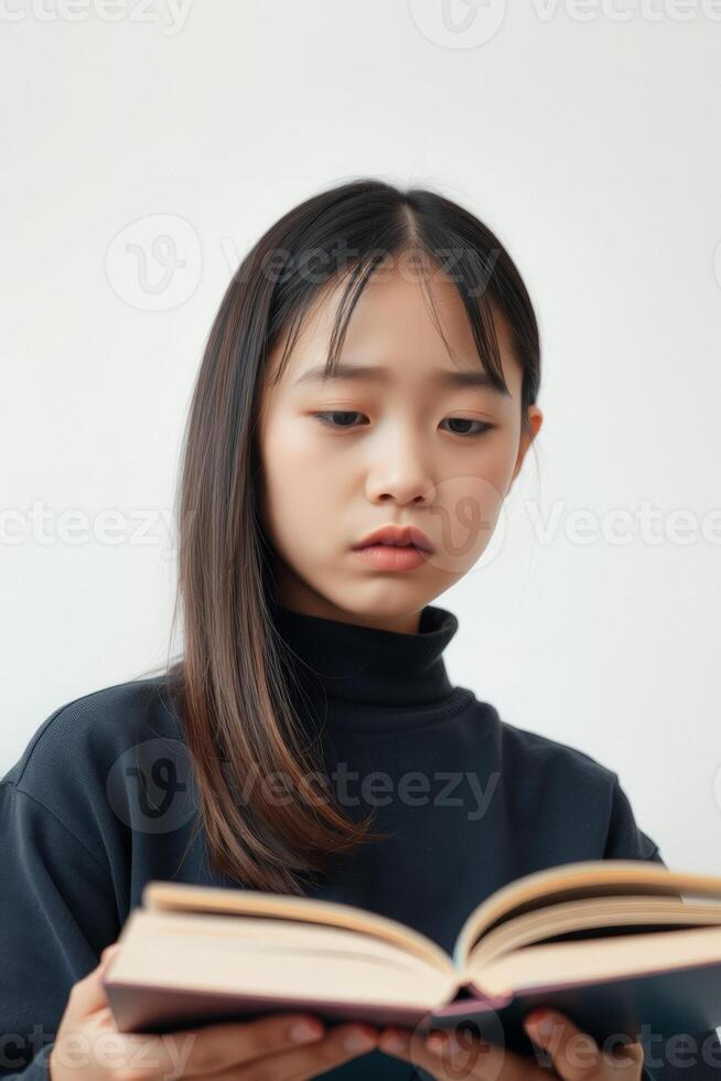 Young Woman Reading Book photo