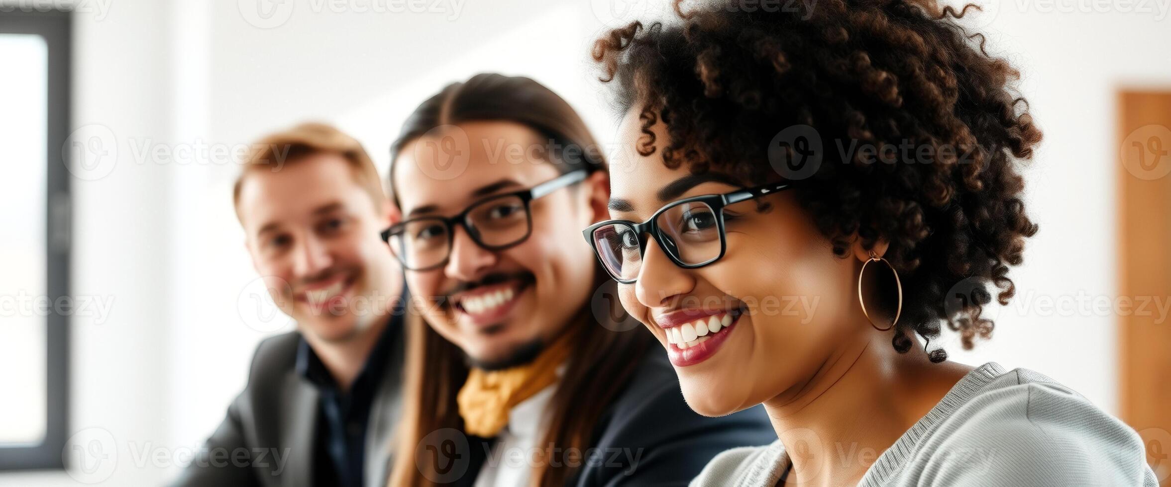 Diverse Group of Professionals Smiling at Camera photo