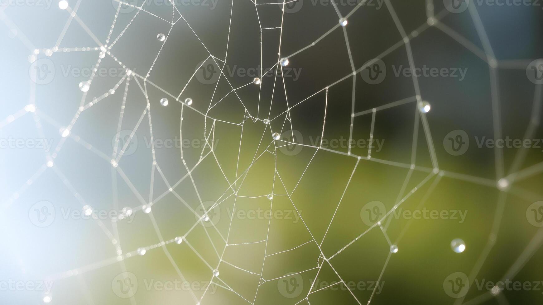 Dew Drops on a Spiderweb photo