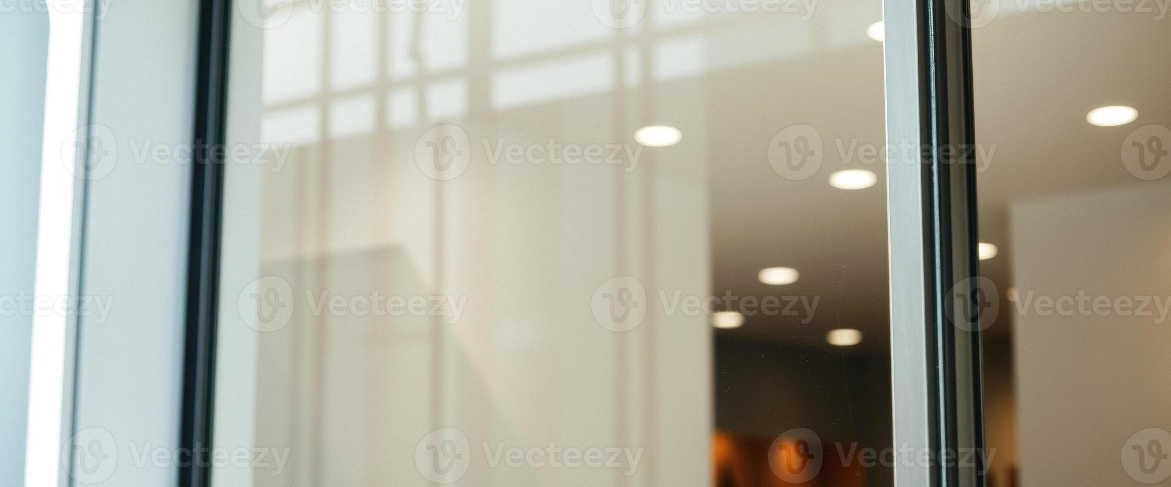 Abstract Blurred Window with Light Reflections photo