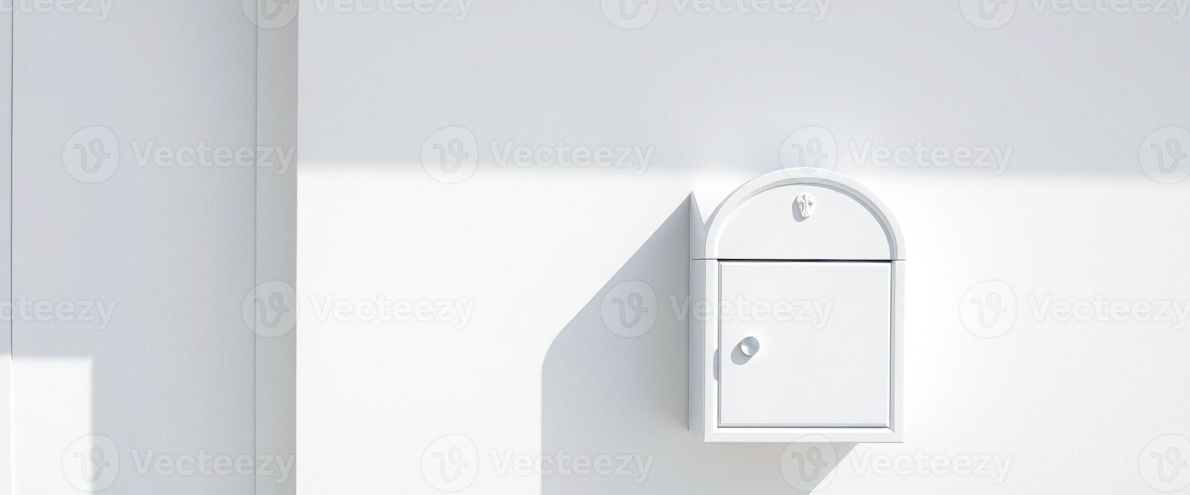 White Mailbox on a White Wall photo