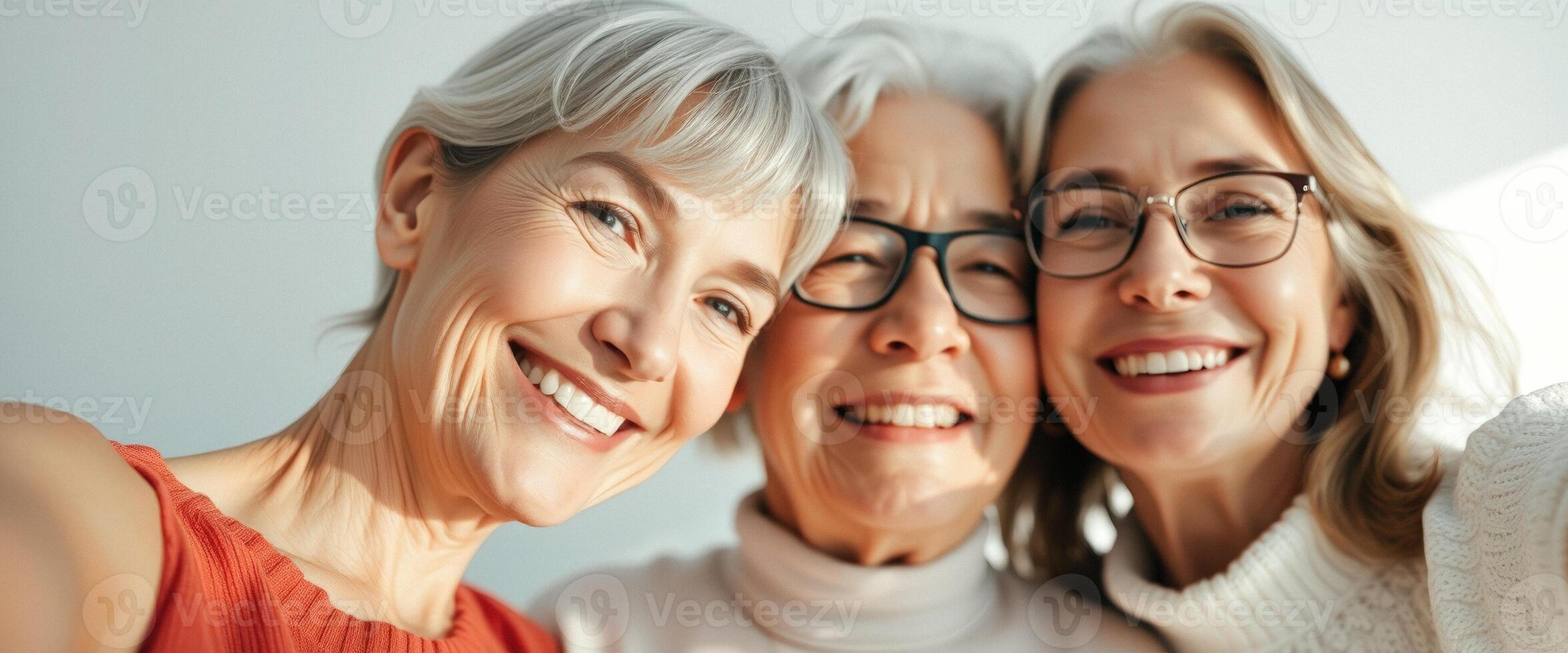 Three Generations of Women Smiling Together photo