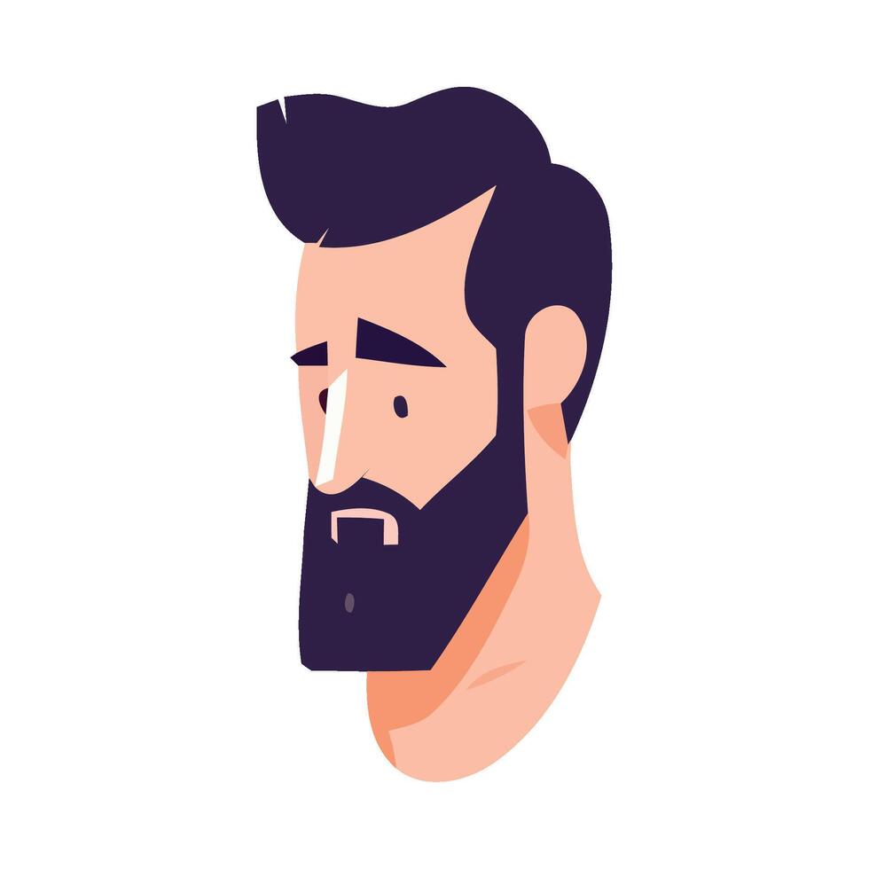 A man with a beard and a beard vector