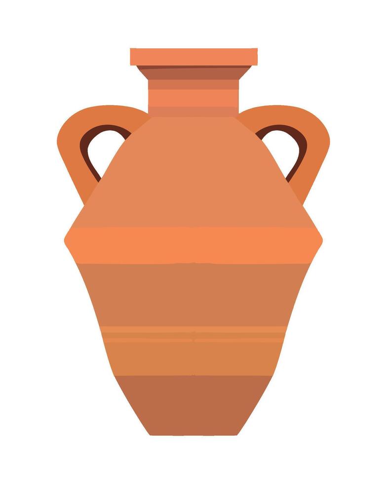 Ancient clay vase icon in flat style vector