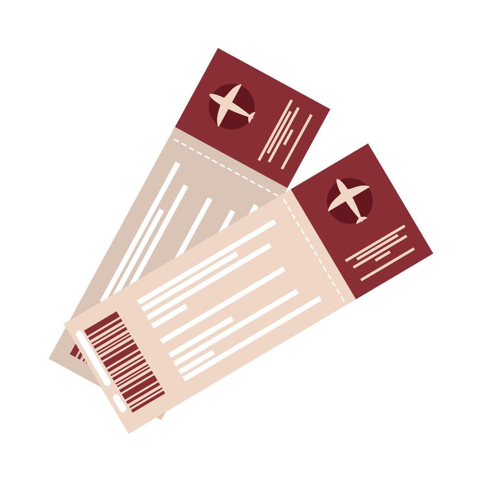 Two tickets on a white background with a barcode vector