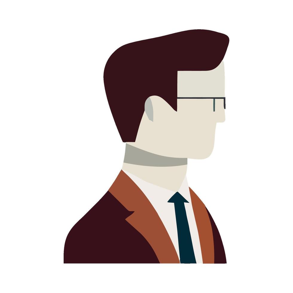 A man in a suit and tie with glasses vector