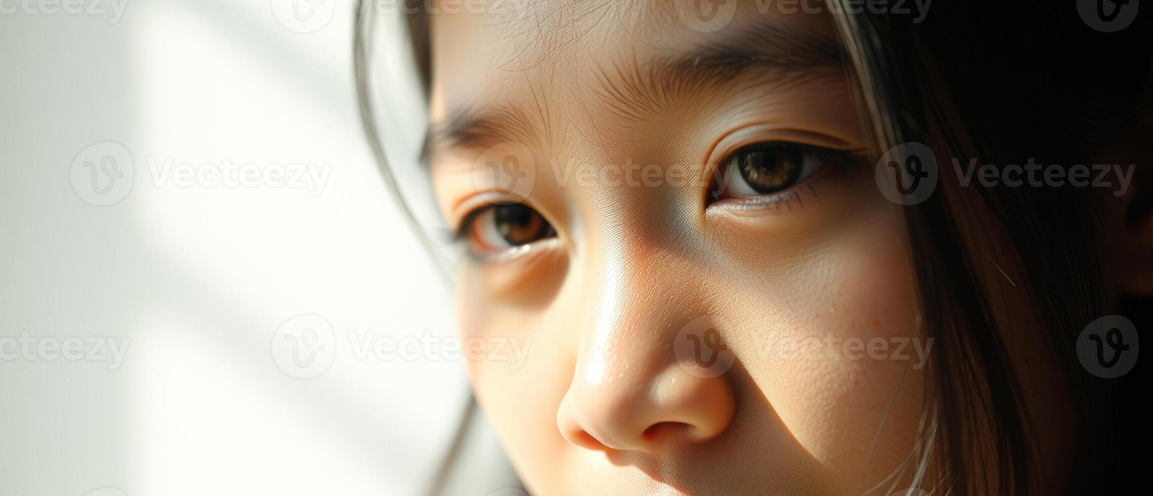 Close-up of a young girl's eye photo