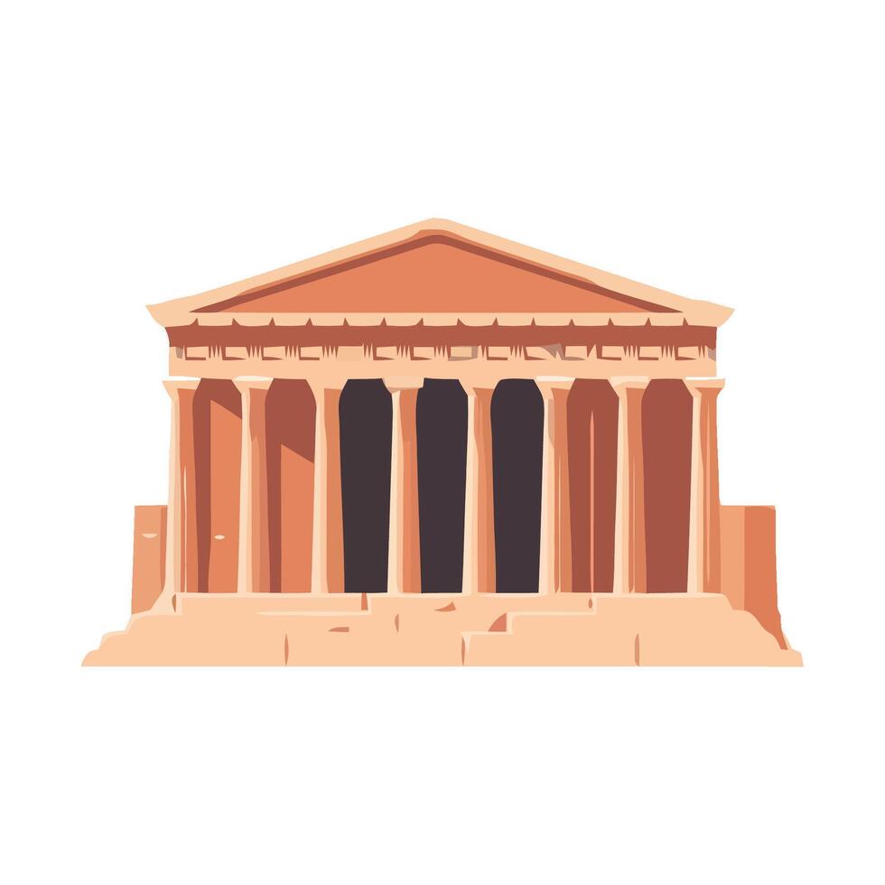An illustration of a greek temple vector