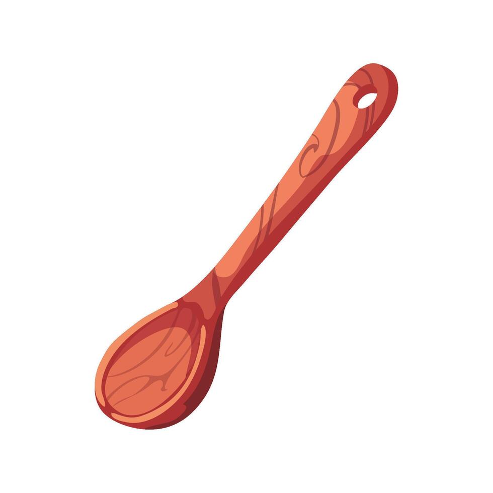 Wooden spoon illustration isolated on white background vector