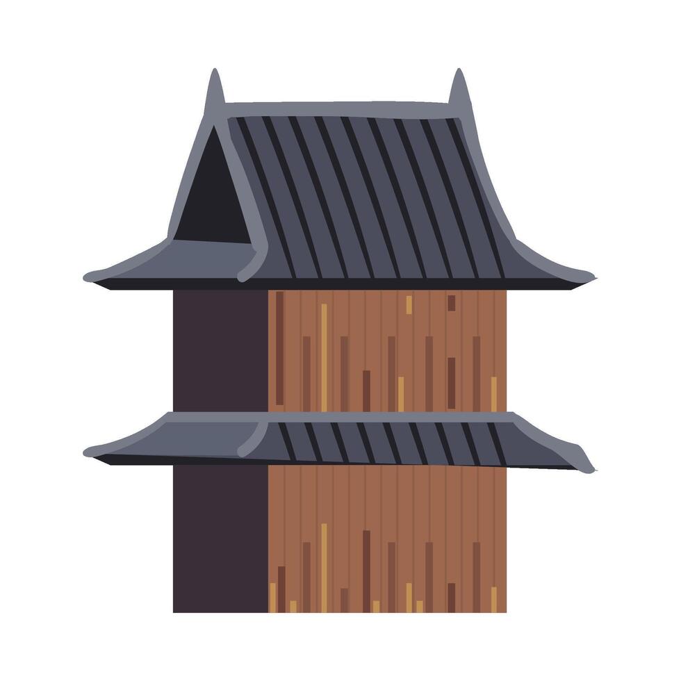 An illustration of a wooden pagoda vector