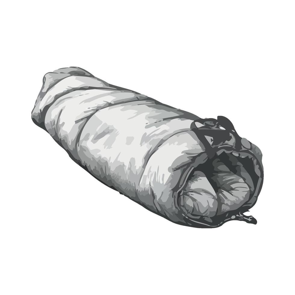 A drawing of a sleeping bag on a white background vector
