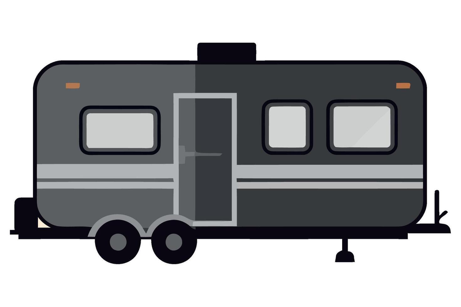 An rv trailer is shown on a white background vector