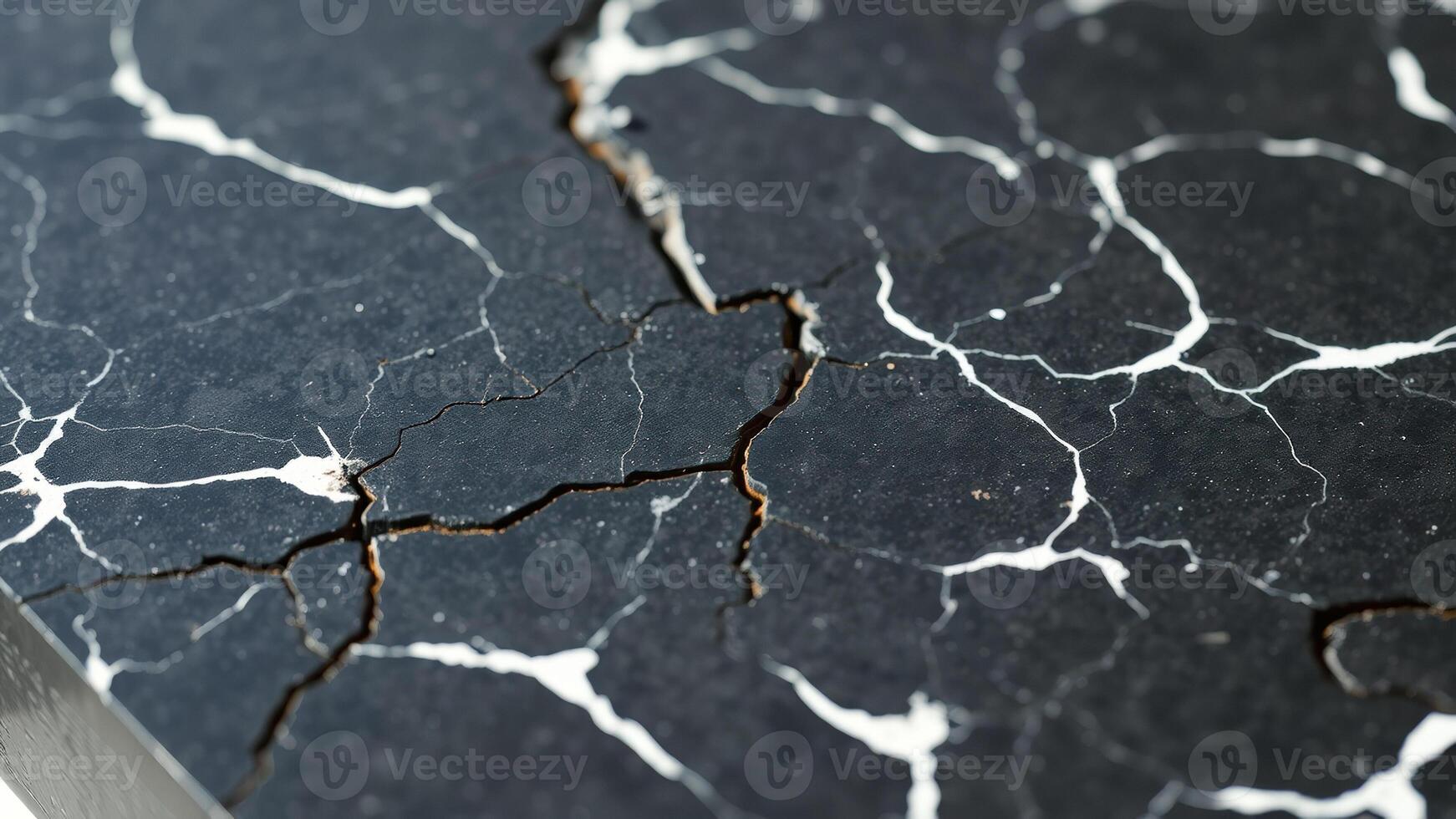 Black Surface with White Cracks photo
