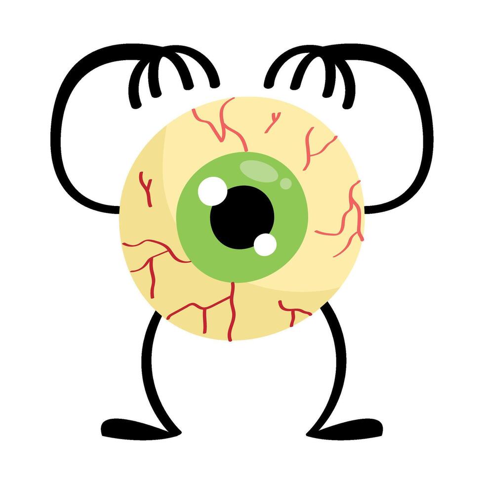 A cartoon eyeball with arms and legs vector