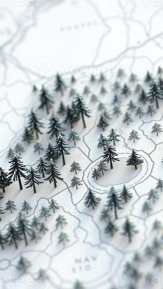 3D Model of a Forest on a Map photo