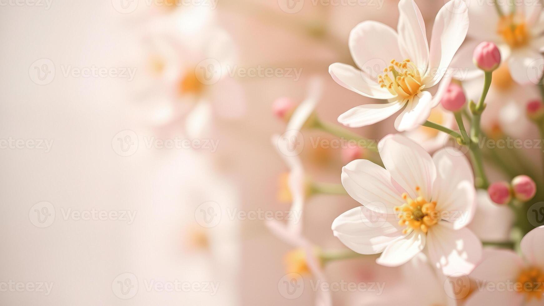 Delicate Pink Flowers in Soft Light photo