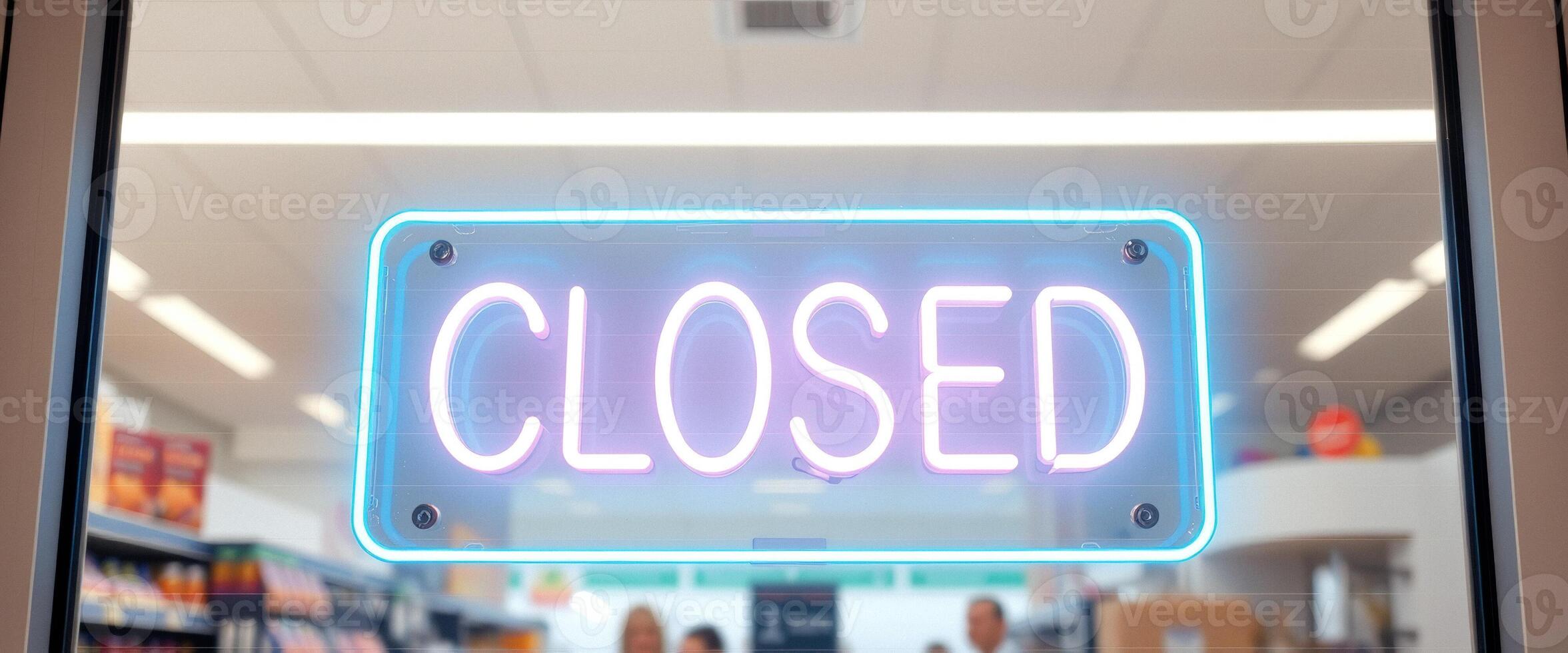 Closed Sign in Shop Window photo