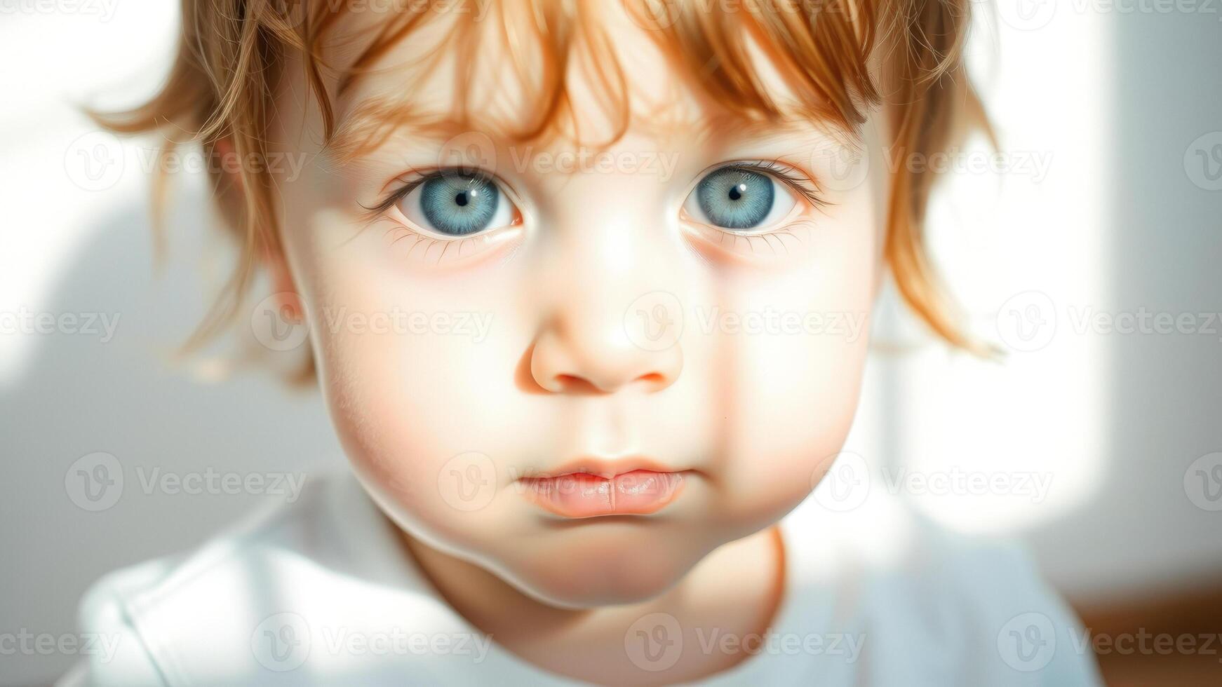 Portrait of a Baby with Blue Eyes photo