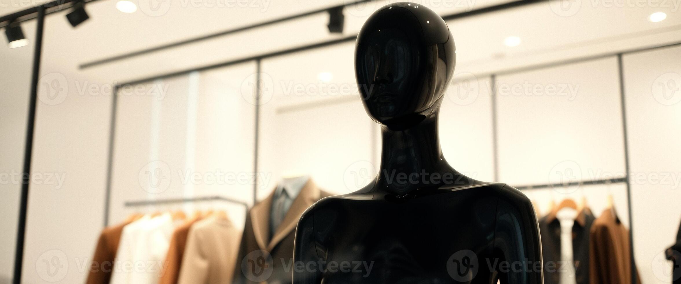 Black Mannequin in Clothing Store photo