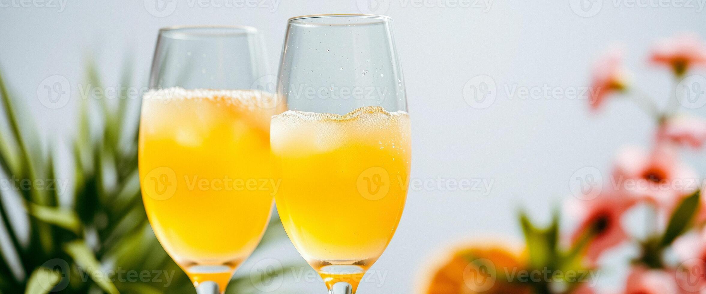 Close Up Of Two Glasses Of Orange Juice photo