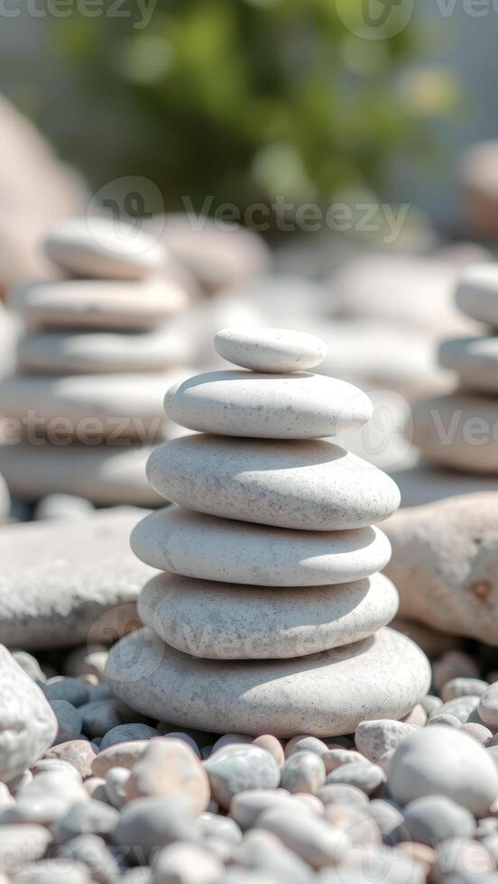 Stacked White Stones photo