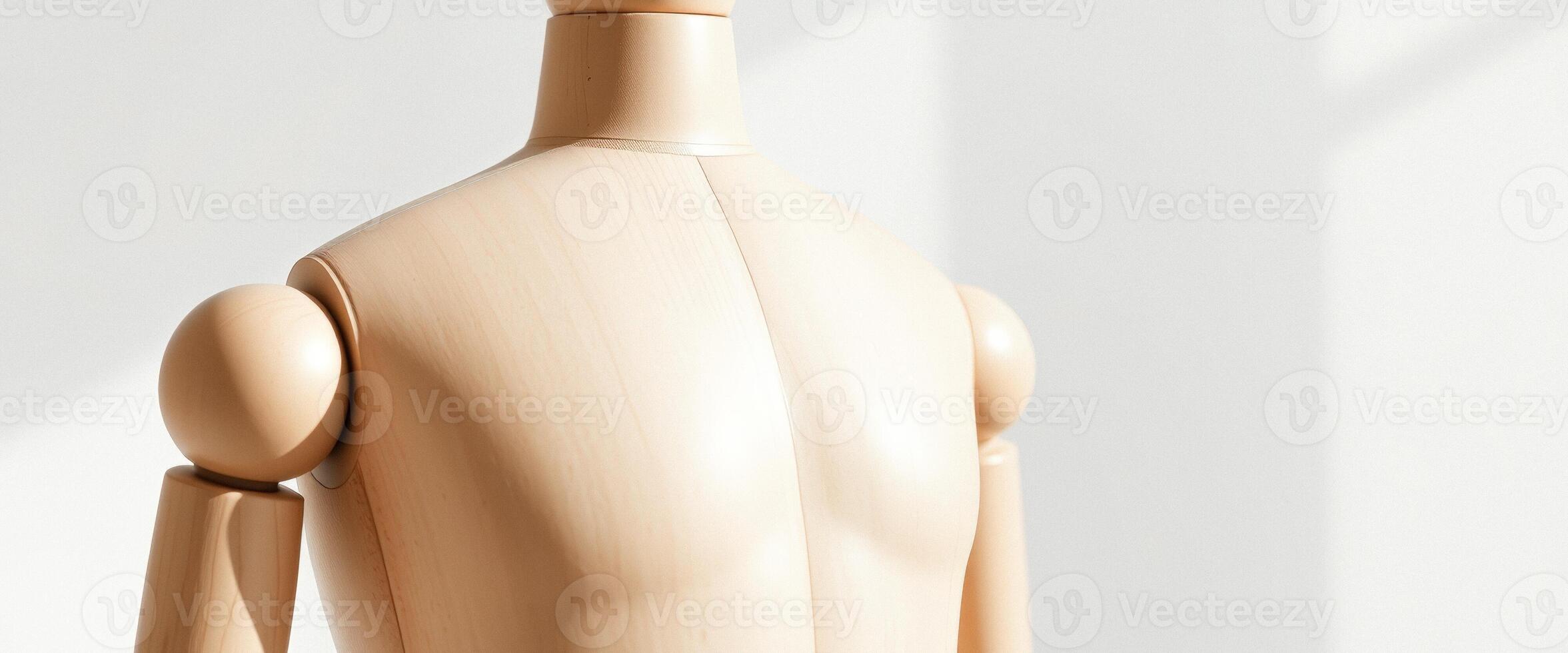 Wooden Mannequin Torso Close Up photo
