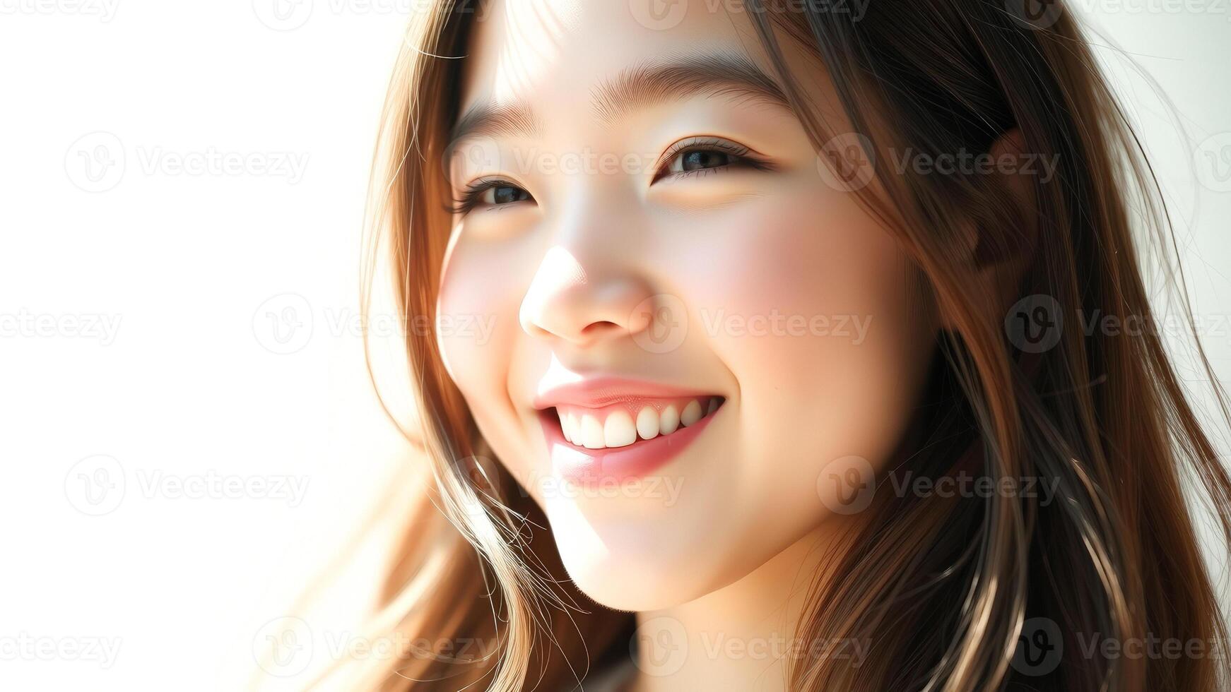 Portrait of a beautiful young woman smiling photo