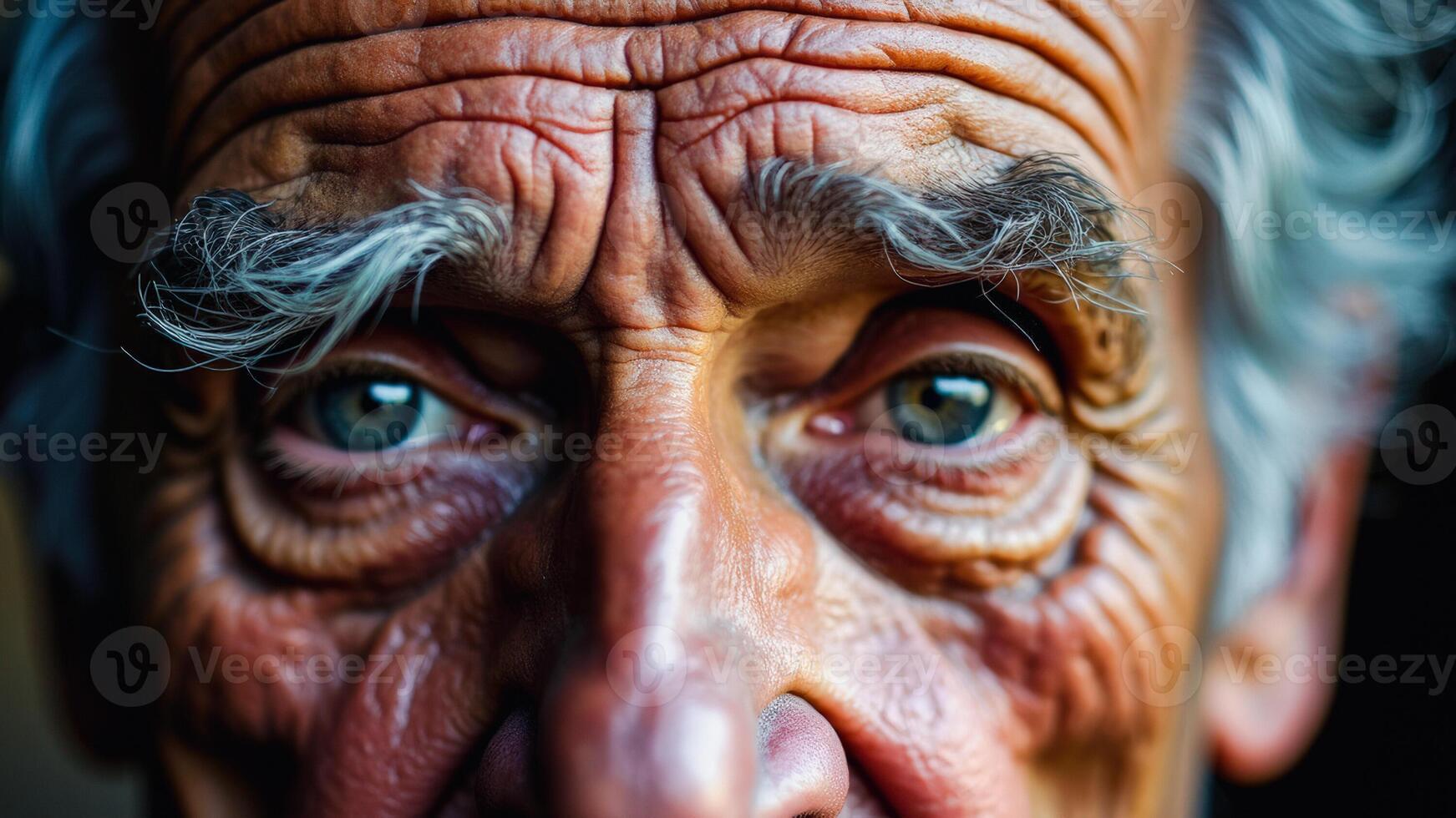 Close-up of a man's face showing age and wisdom photo
