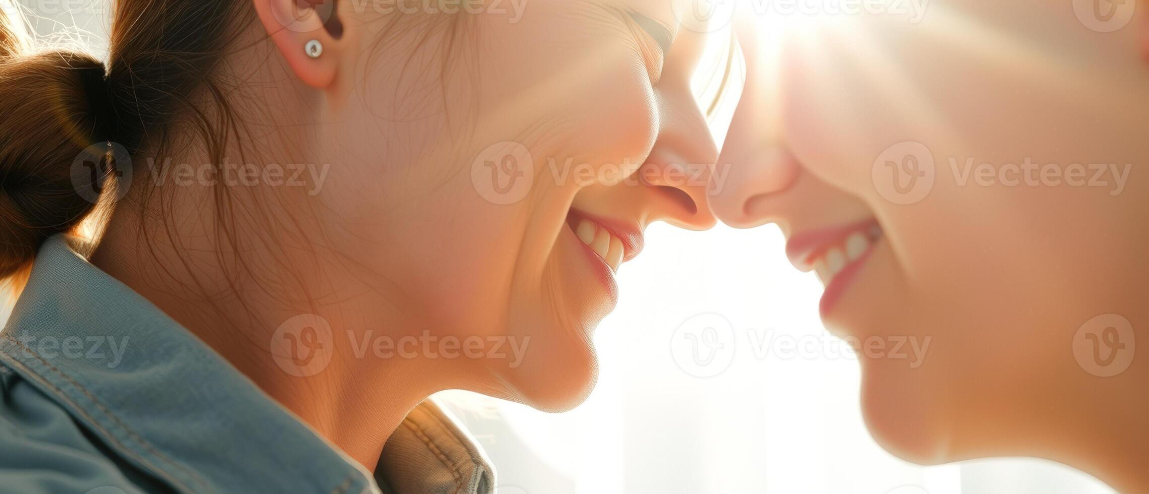 Couple in Love, Close Up of Faces, Soft Light, Romance photo