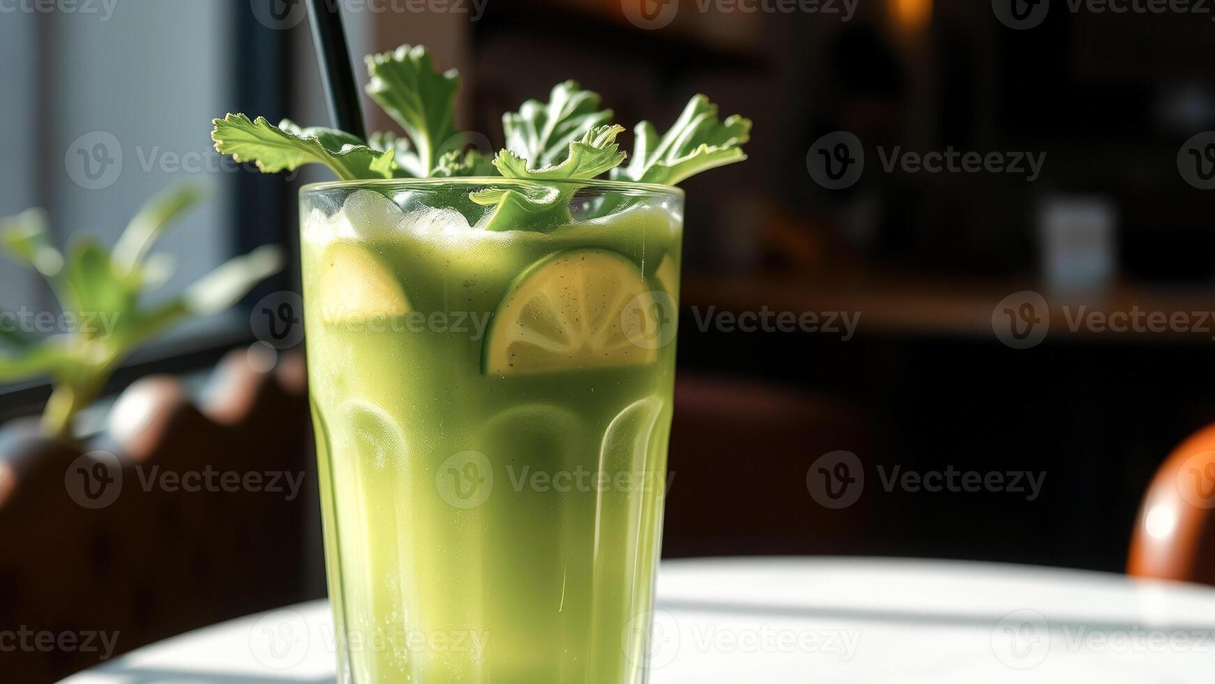 Refreshing Green Juice with Lime and Herbs photo