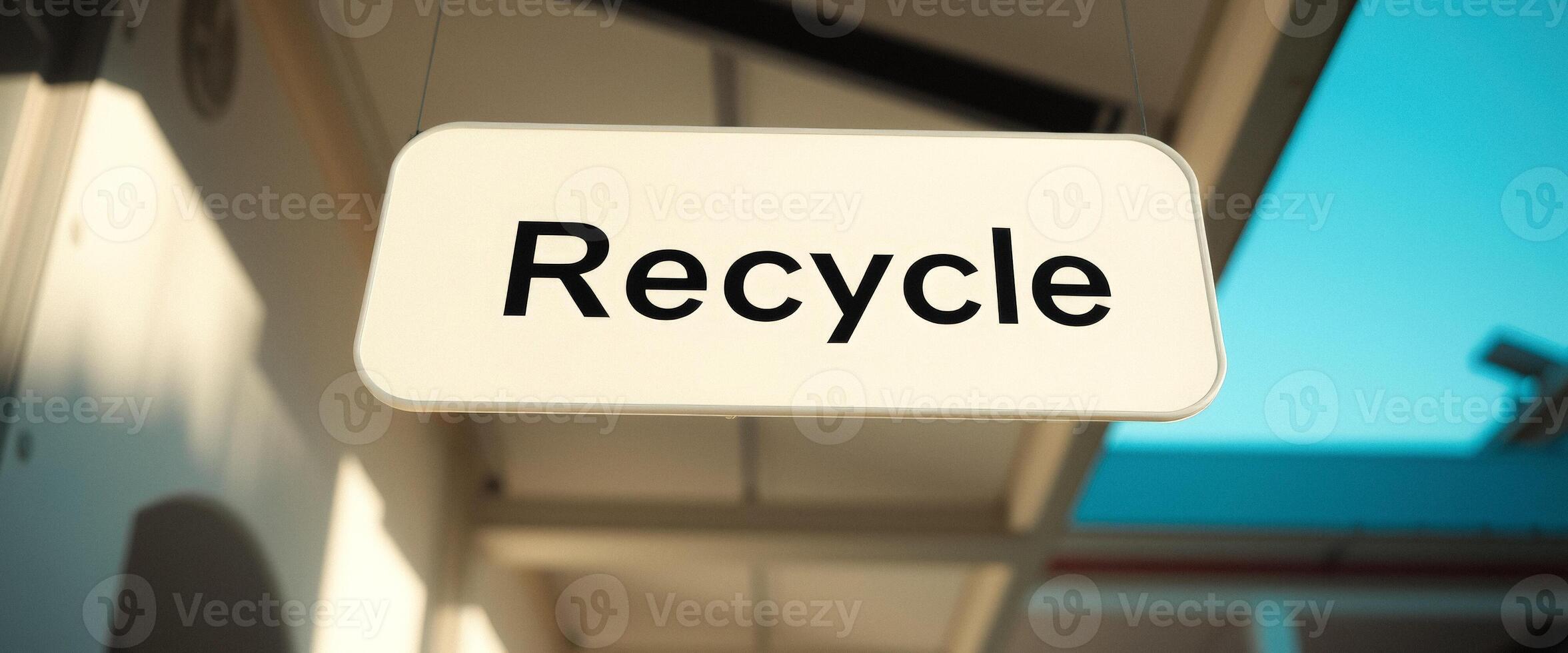 Recycle Sign Hanging From Ceiling photo