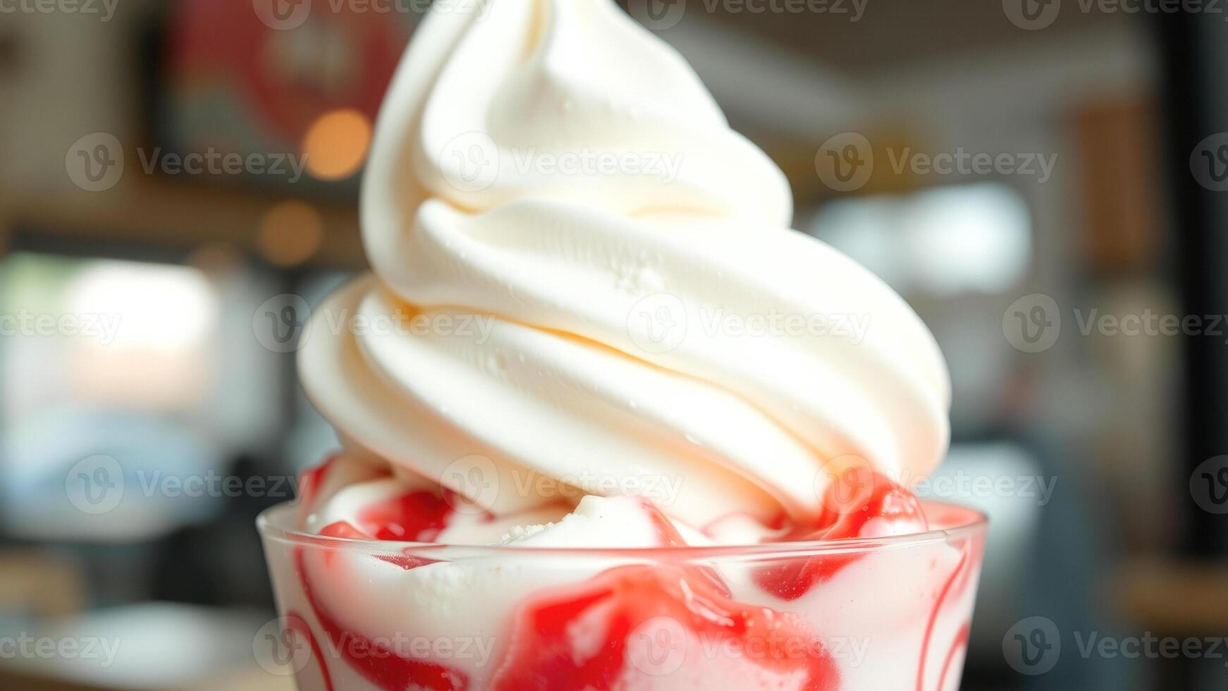 Closeup of a Swirl of Soft Serve Ice Cream photo