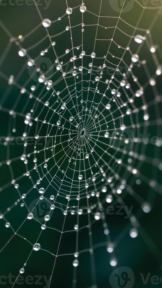 Dew Drops on Spiderweb photo