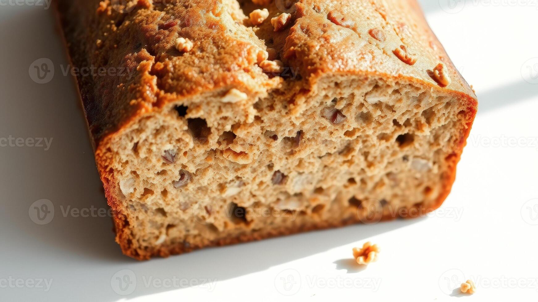 Close-up of walnut bread loaf photo