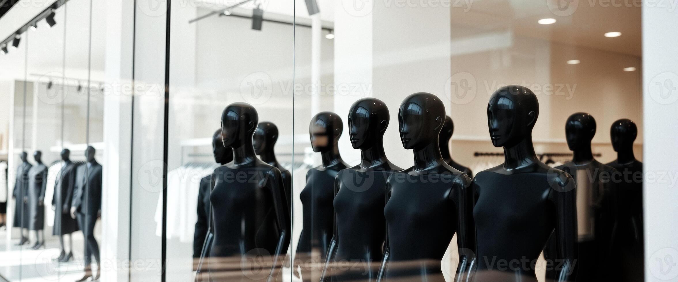 Black mannequins in a shop window photo
