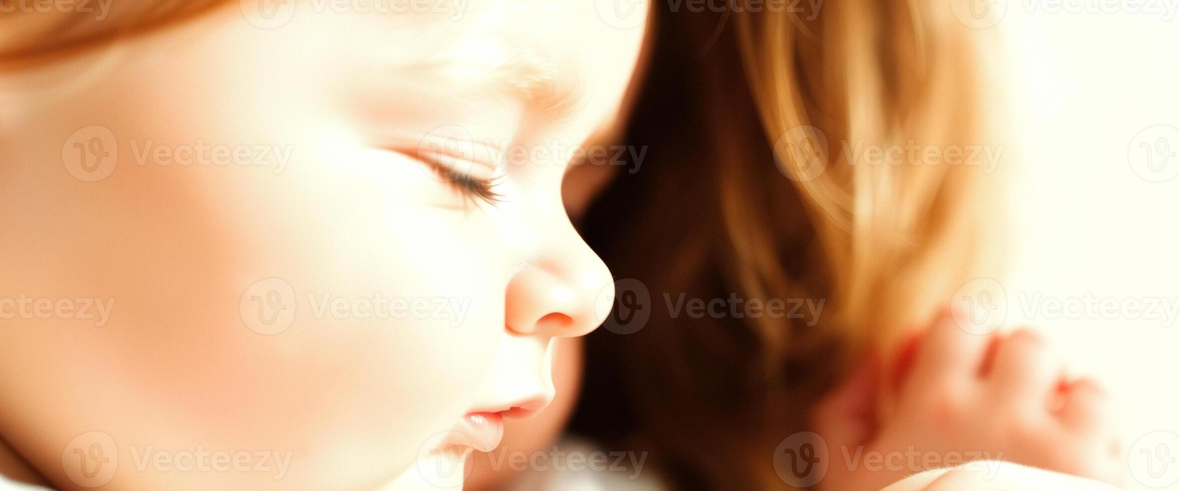 Close-up of a sleeping baby's face photo