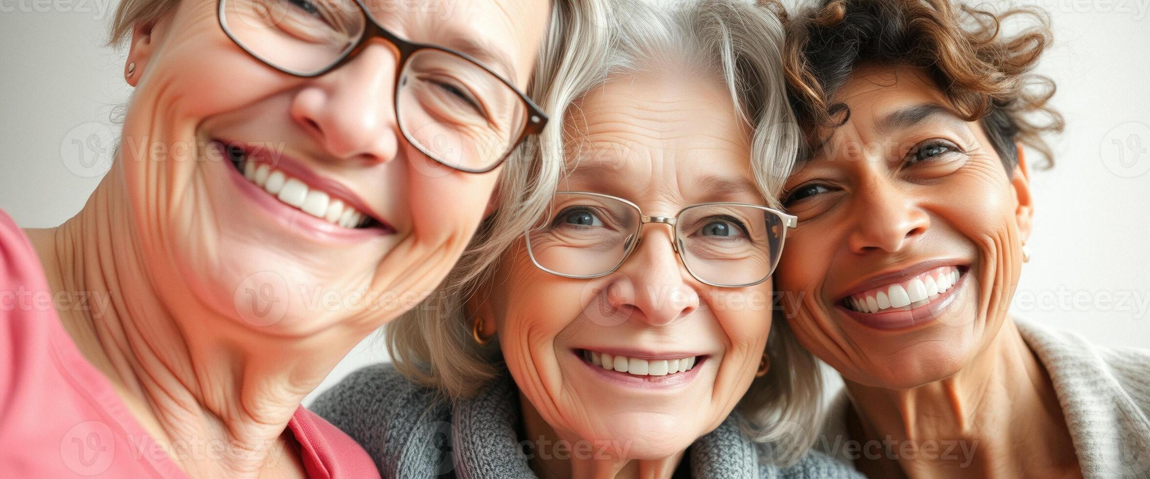 Three Generations of Women Smiling Together photo