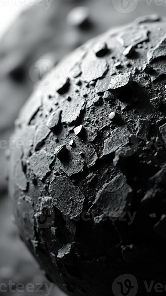 Abstract Black Sphere with Rough Texture photo