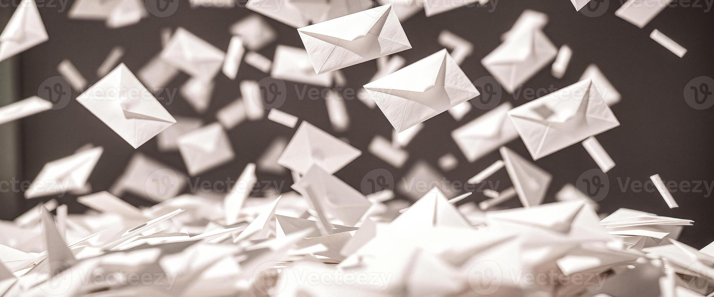 White Envelopes Falling on a Pile photo