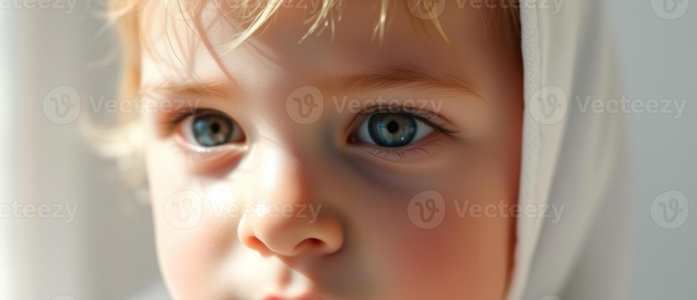 Close-up of a baby's blue eyes photo